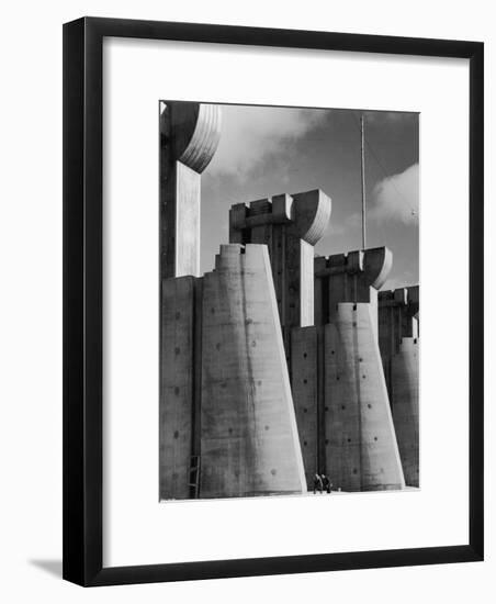 Fort Peck Dam, in the Missouri River: Image Used on First Life Magazine Cover-Margaret Bourke-White-Framed Premium Photographic Print