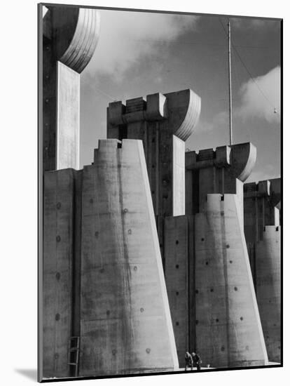 Fort Peck Dam, in the Missouri River: Image Used on First Life Magazine Cover-Margaret Bourke-White-Mounted Photographic Print