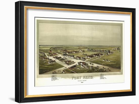 Fort Reno, Oklahoma - Panoramic Map-Lantern Press-Framed Art Print