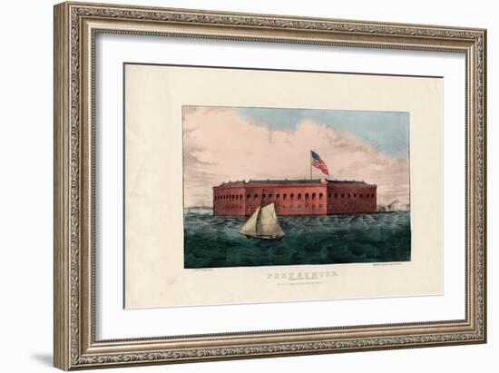 Fort Sumter: Charleston Harbor, S.C., Pub. by Currier and Ives, C.1861-Charles Parsons-Framed Giclee Print