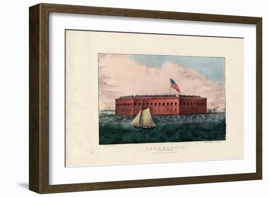 Fort Sumter: Charleston Harbor, S.C., Pub. by Currier and Ives, C.1861-Charles Parsons-Framed Giclee Print