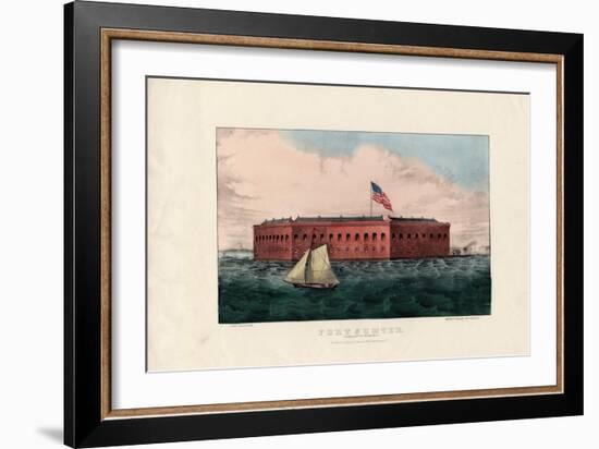 Fort Sumter: Charleston Harbor, S.C., Pub. by Currier and Ives, C.1861-Charles Parsons-Framed Giclee Print