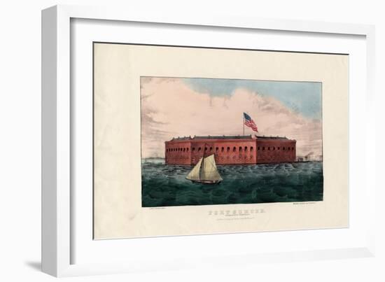 Fort Sumter: Charleston Harbor, S.C., Pub. by Currier and Ives, C.1861-Charles Parsons-Framed Giclee Print