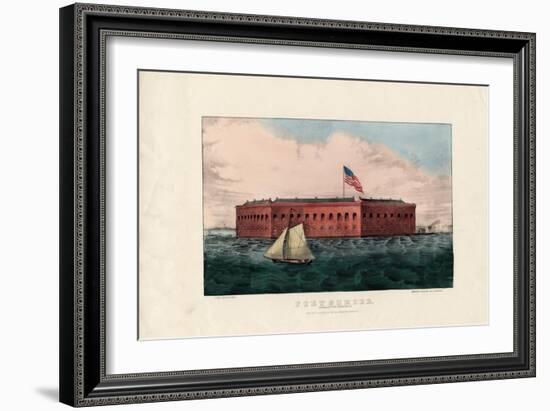 Fort Sumter: Charleston Harbor, S.C., Pub. by Currier and Ives, C.1861-Charles Parsons-Framed Giclee Print