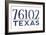 Fort Worth, Texas - 76102 Zip Code (Blue)-Lantern Press-Framed Premium Giclee Print