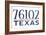 Fort Worth, Texas - 76102 Zip Code (Blue)-Lantern Press-Framed Art Print