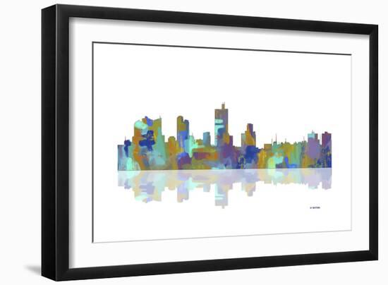 Fort Worth Texas Skyline 1-Marlene Watson-Framed Giclee Print