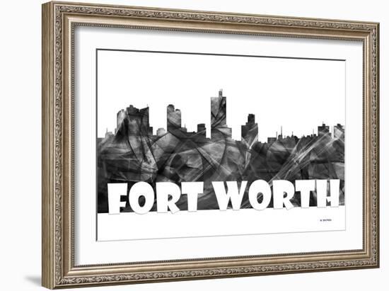 Fort Worth Texas Skyline BG 2-Marlene Watson-Framed Giclee Print