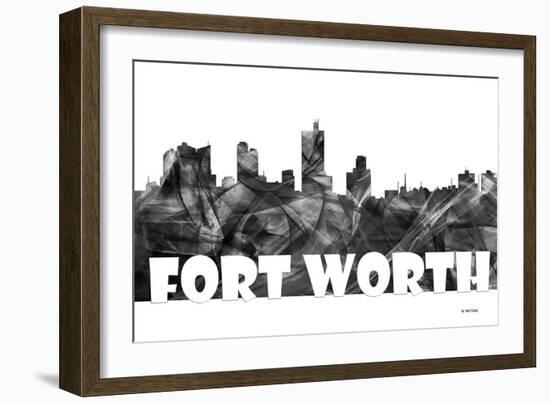 Fort Worth Texas Skyline BG 2-Marlene Watson-Framed Giclee Print