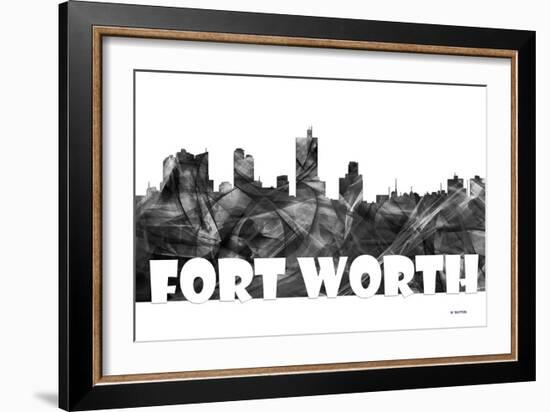 Fort Worth Texas Skyline BG 2-Marlene Watson-Framed Giclee Print