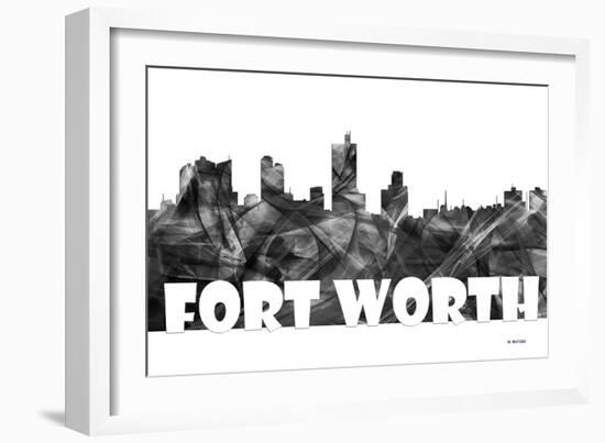 Fort Worth Texas Skyline BG 2-Marlene Watson-Framed Giclee Print