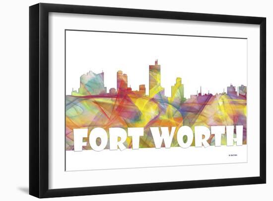 Fort Worth Texas Skyline Mclr 2-Marlene Watson-Framed Giclee Print