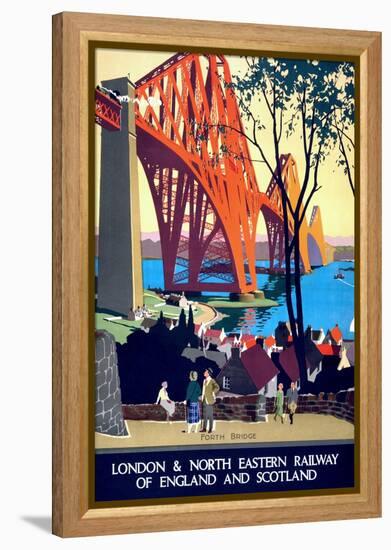 "Forth Bridge" Vintage Travel Poster, London & North Eastern Railway of England & Scotland-Piddix-Framed Stretched Canvas