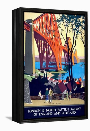 "Forth Bridge" Vintage Travel Poster, London & North Eastern Railway of England & Scotland-Piddix-Framed Stretched Canvas