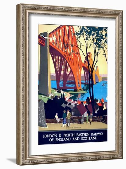 "Forth Bridge" Vintage Travel Poster, London & North Eastern Railway of England & Scotland-Piddix-Framed Art Print