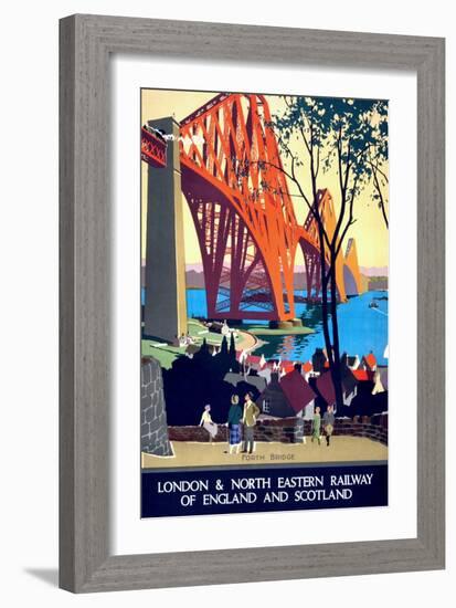 "Forth Bridge" Vintage Travel Poster, London & North Eastern Railway of England & Scotland-Piddix-Framed Art Print