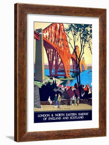 "Forth Bridge" Vintage Travel Poster, London & North Eastern Railway of England & Scotland-Piddix-Framed Art Print