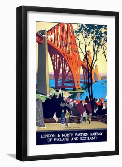 "Forth Bridge" Vintage Travel Poster, London & North Eastern Railway of England & Scotland-Piddix-Framed Art Print