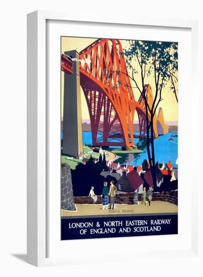 "Forth Bridge" Vintage Travel Poster, London & North Eastern Railway of England & Scotland-Piddix-Framed Art Print