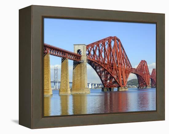 Forth Rail Bridge over the Firth of Forth, South Queensferry Near Edinburgh, Lothian, Scotland-Chris Hepburn-Framed Premier Image Canvas