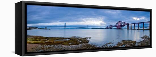 Forth Road and Rail Bridges, Firth of Forth, Edinburgh, Scotland, UK-Alan Copson-Framed Premier Image Canvas