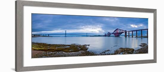 Forth Road and Rail Bridges, Firth of Forth, Edinburgh, Scotland, UK-Alan Copson-Framed Photographic Print