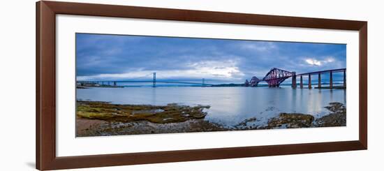 Forth Road and Rail Bridges, Firth of Forth, Edinburgh, Scotland, UK-Alan Copson-Framed Photographic Print