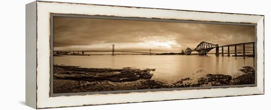 Forth Road and Rail Bridges, Firth of Forth, Edinburgh, Scotland, UK-Alan Copson-Framed Premier Image Canvas