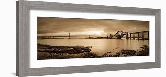 Forth Road and Rail Bridges, Firth of Forth, Edinburgh, Scotland, UK-Alan Copson-Framed Photographic Print