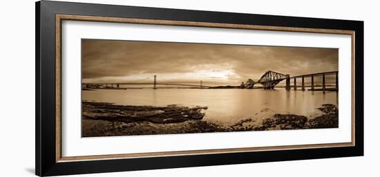 Forth Road and Rail Bridges, Firth of Forth, Edinburgh, Scotland, UK-Alan Copson-Framed Photographic Print