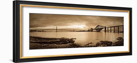 Forth Road and Rail Bridges, Firth of Forth, Edinburgh, Scotland, UK-Alan Copson-Framed Photographic Print