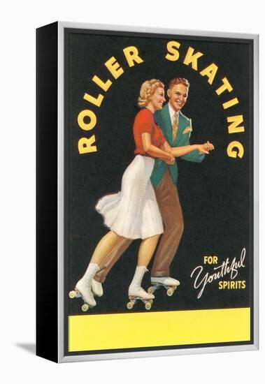 Forties Roller Skating for Youthful Spirits-null-Framed Stretched Canvas