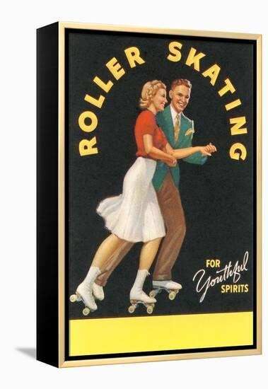 Forties Roller Skating for Youthful Spirits-null-Framed Stretched Canvas