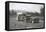 Forties Travel Trailer in Mountains-null-Framed Stretched Canvas