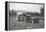 Forties Travel Trailer in Mountains-null-Framed Stretched Canvas