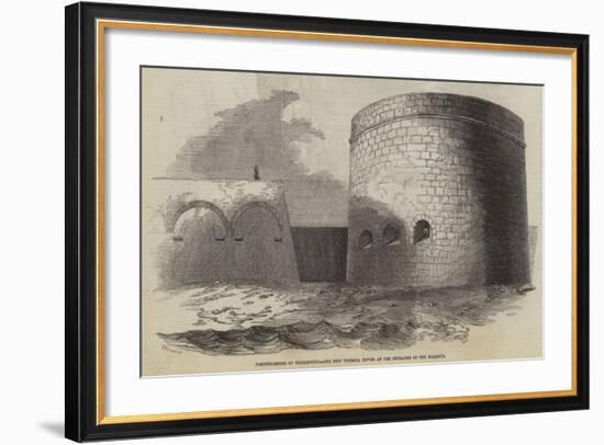 Fortifications of Portsmouth, the New Victoria Tower at the Entrance of the Harbour-null-Framed Giclee Print