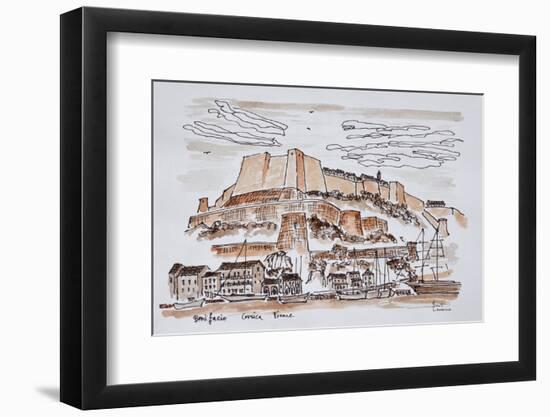 Fortified city of Bonifacio, Corsica, France-Richard Lawrence-Framed Photographic Print