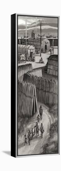 Fortified Huron Village-Ron Embleton-Framed Premier Image Canvas