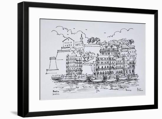 Fortified port of Bastia, Corsica, France-Richard Lawrence-Framed Premium Photographic Print