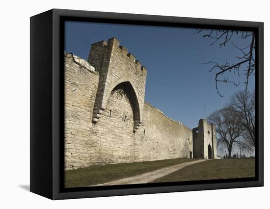 Fortified Wall and Entrance to the Medieval Town of Visby, Gotland Island, Southern Sweden-Kim Walker-Framed Premier Image Canvas