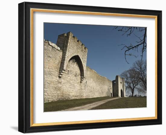 Fortified Wall and Entrance to the Medieval Town of Visby, Gotland Island, Southern Sweden-Kim Walker-Framed Photographic Print