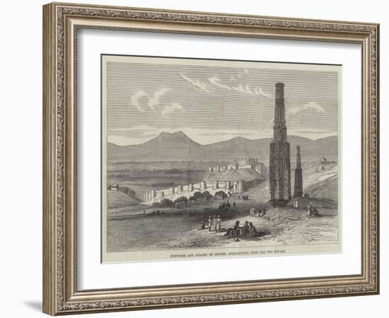 Fortress and Citadel of Ghuzni, Afghanistan, with the Two Minars-null-Framed Giclee Print