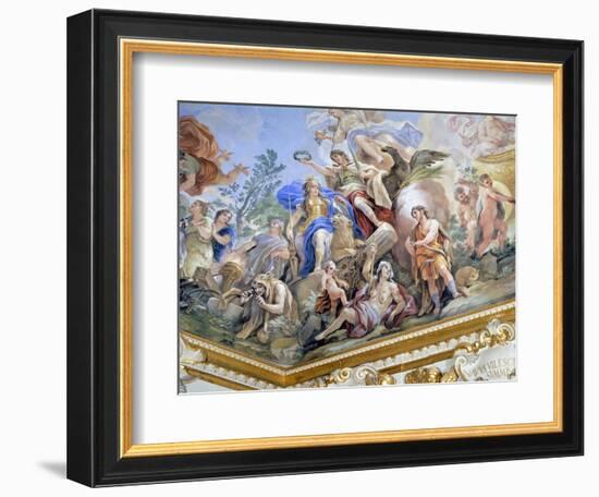 Fortress, Detail of Cycle of Frescoes in Hall of Mirrors of Cycle by Luca Giordano-null-Framed Giclee Print