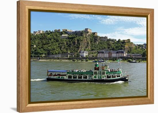 Fortress Ehrenbreitstein, Rhine River, Koblenz, Rhineland-Palatinate, Germany, Europe-Hans-Peter Merten-Framed Premier Image Canvas