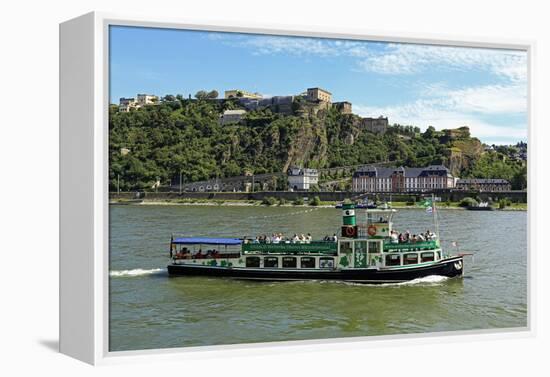 Fortress Ehrenbreitstein, Rhine River, Koblenz, Rhineland-Palatinate, Germany, Europe-Hans-Peter Merten-Framed Premier Image Canvas