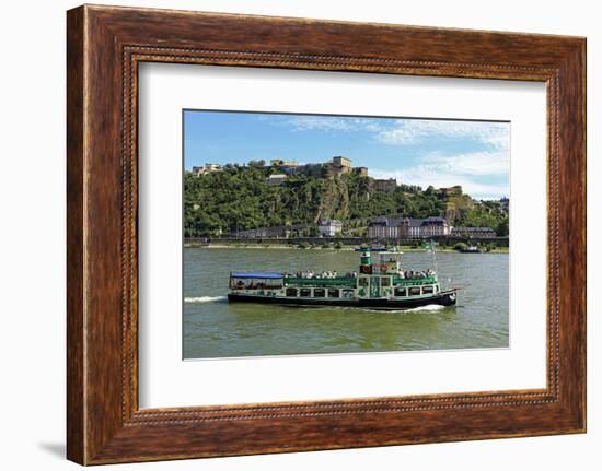 Fortress Ehrenbreitstein, Rhine River, Koblenz, Rhineland-Palatinate, Germany, Europe-Hans-Peter Merten-Framed Photographic Print