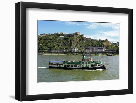 Fortress Ehrenbreitstein, Rhine River, Koblenz, Rhineland-Palatinate, Germany, Europe-Hans-Peter Merten-Framed Photographic Print