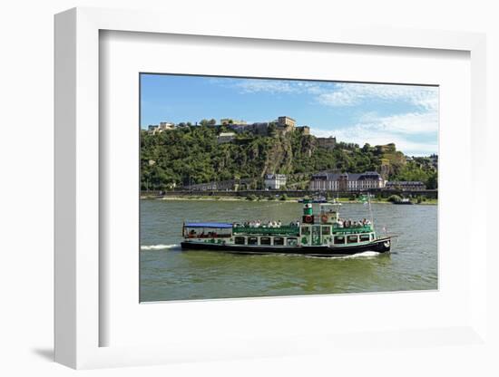 Fortress Ehrenbreitstein, Rhine River, Koblenz, Rhineland-Palatinate, Germany, Europe-Hans-Peter Merten-Framed Photographic Print