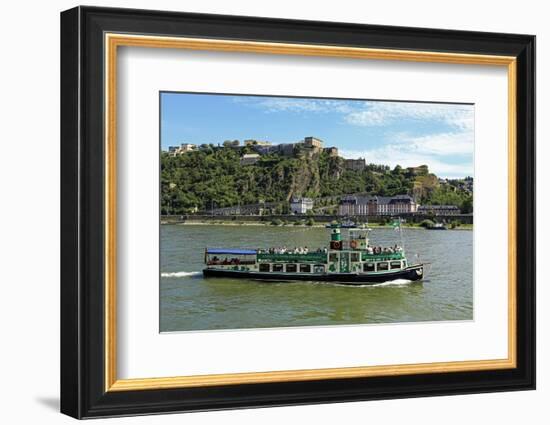 Fortress Ehrenbreitstein, Rhine River, Koblenz, Rhineland-Palatinate, Germany, Europe-Hans-Peter Merten-Framed Photographic Print