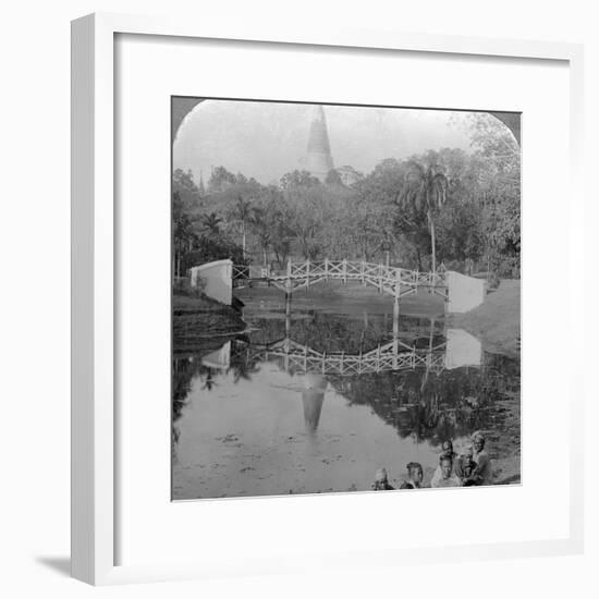 Fortress Gardens and the Shwedagon Pagoda, Rangoon, Burma, C1900s-Underwood & Underwood-Framed Photographic Print
